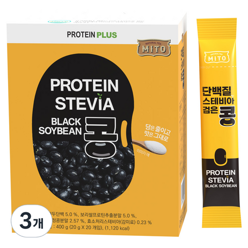 MITO 단백질 스테비아 검은콩 곡물차, 20g, 3개, 20개입