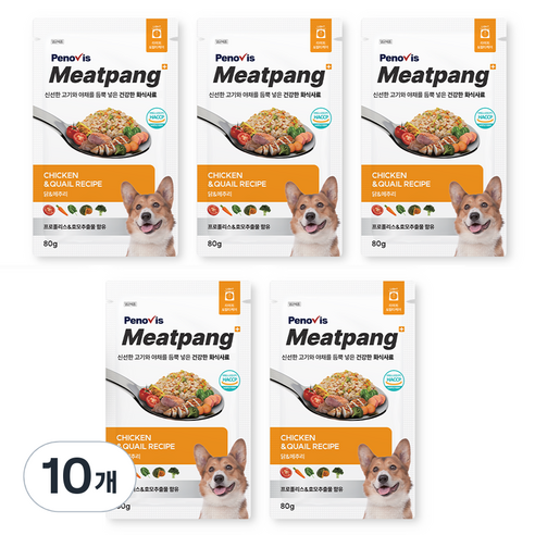 강아지화식사료 페노비스 미트팡 라이트&멀티케어, 닭, 80g, 10개
