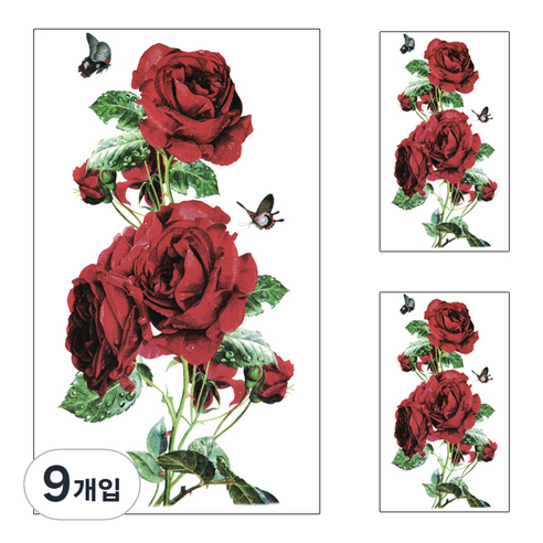 파티복닷컴 긴팔 플라워 타투스티커, YMX289, 9개