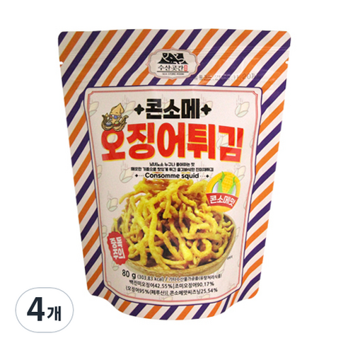 수산곳간 콘소메 오징어튀김, 4개, 80g