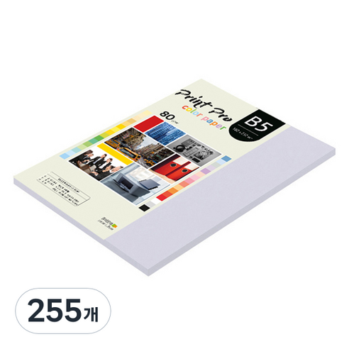 종이문화 프린트프로 얇은 칼라복사지 No 20 라일락 80g, B5, 255개