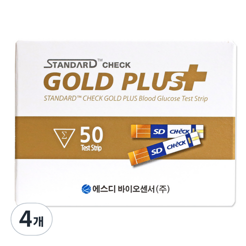 에스디바이오센서 스탠다드 첵 골드 플러스 혈당시험지, 4개, 50개입