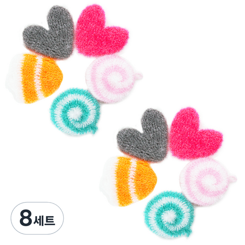 유하우스 난달라 2겹 아크릴수세미, 5개입, 8세트