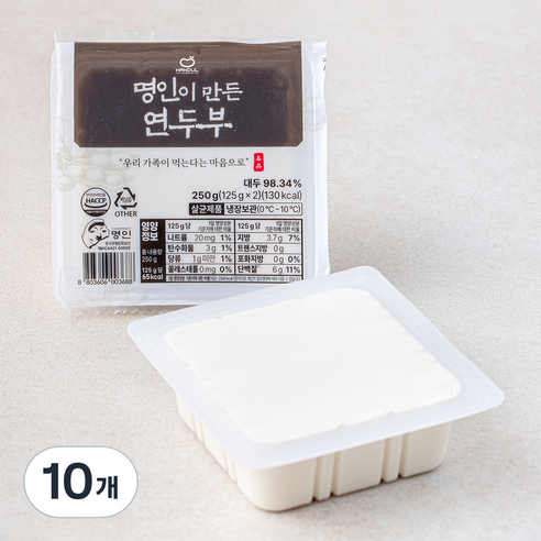 한둘 명인이 만든 연두부, 125g, 10개