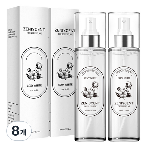 제니센트 섬유탈취제 코지화이트, 100ml, 코지 화이트, 8개