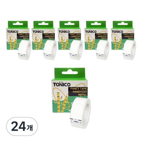 토니코 스카치테이프 리필 사무 팬시테이프 리필 반투명 18mm x 20m, 24개