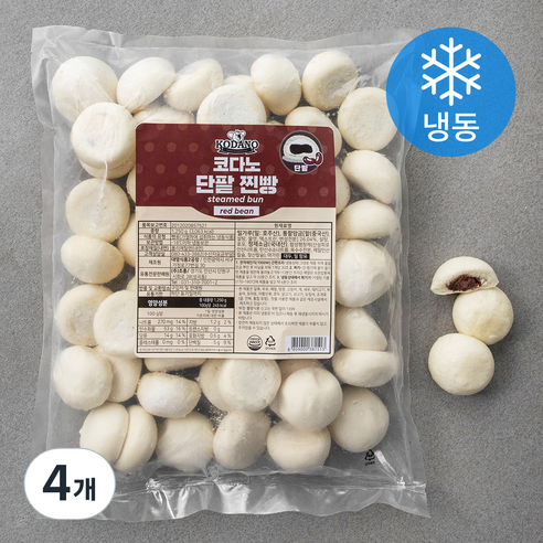 코다노 단팥 찐빵 (냉동), 1.25kg, 4개
