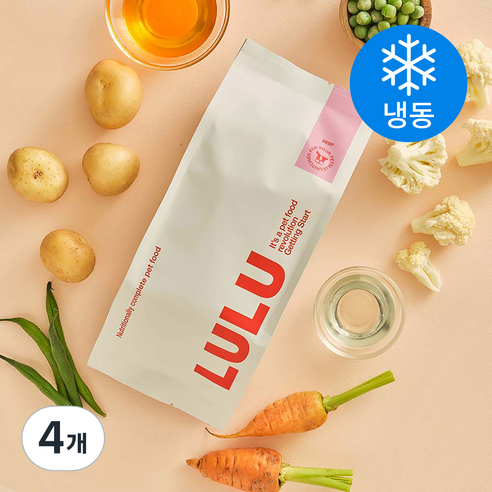 룰루키친 룰루 비프 강아지 화식사료 (냉동), 소고기, 250g, 4개