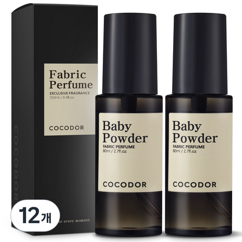 코코도르 룸 앤 패브릭 퍼퓸 섬유탈취제, 80ml, 12개, 베이비 파우더