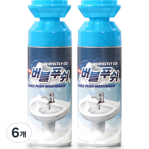 버블푸쉬 배수구 세면대용 클리너, 6개, 250g