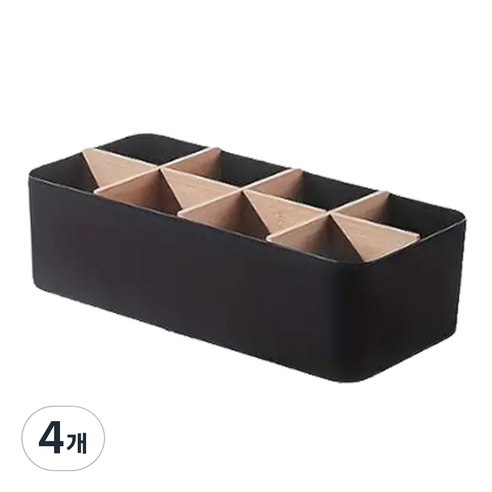 동아피엠에스 데스크 오거나이저 수납 정리함 8칸, 블랙, 4개