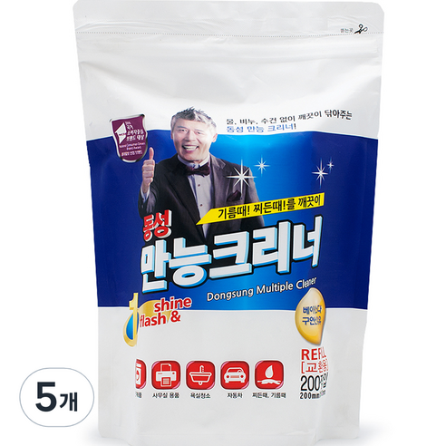 동성크리너 만능 세정티슈 지퍼백 200p, 5세트