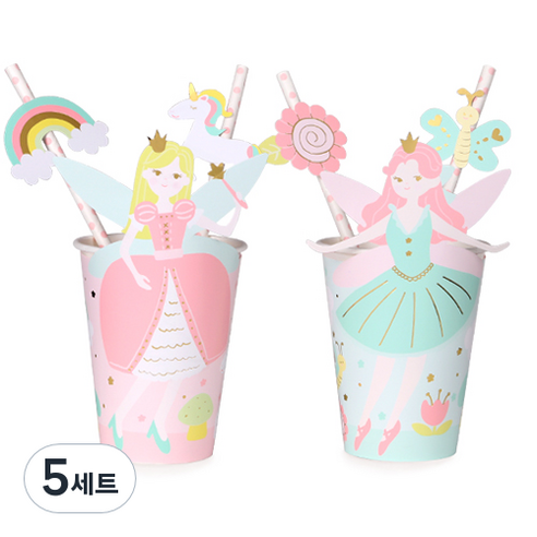 인디케이 꿈꾸는 숲속 요정 민트 파티컵 세트4p + 핑크 파티컵 세트 4p, 5세트