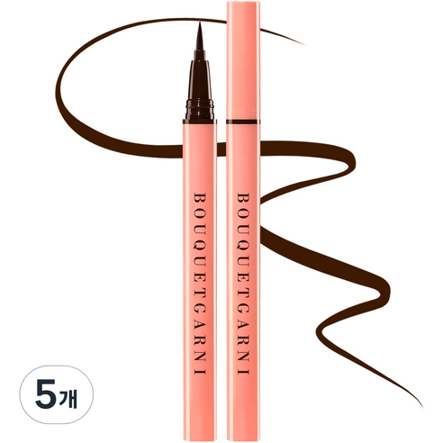 부케가르니 엣지 프루프 펜 아이라이너 0.6g, 딥브라운, 5개
