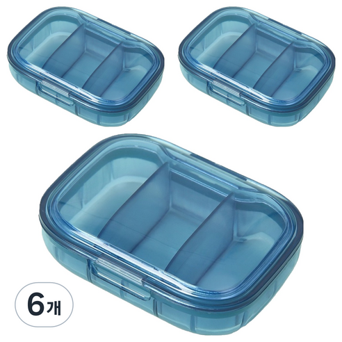 일상속반짝 3칸 약통 블루, 6개