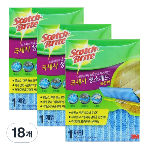 스카치브라이트 초극세사 청소포 표준형 1매, 18개