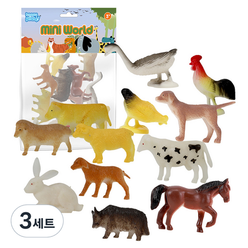 해피플레이 미니월드 농장 피규어 12종 세트, 3세트
