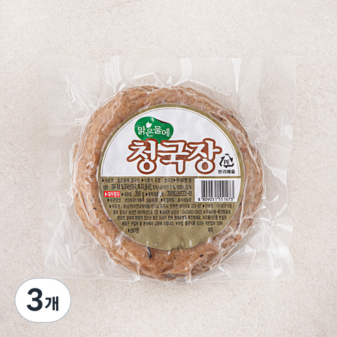 맑은물에 청국장, 200g, 3개