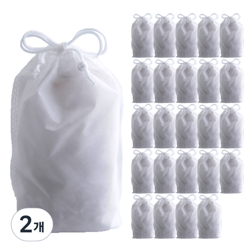 부직포 복주머니 더스트백 15 x 20 cm 25p, 화이트, 2개