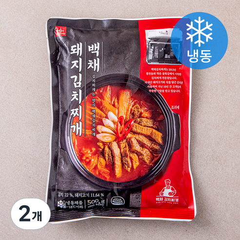 백채 돼지 김치찌개 (냉동), 500g, 2개