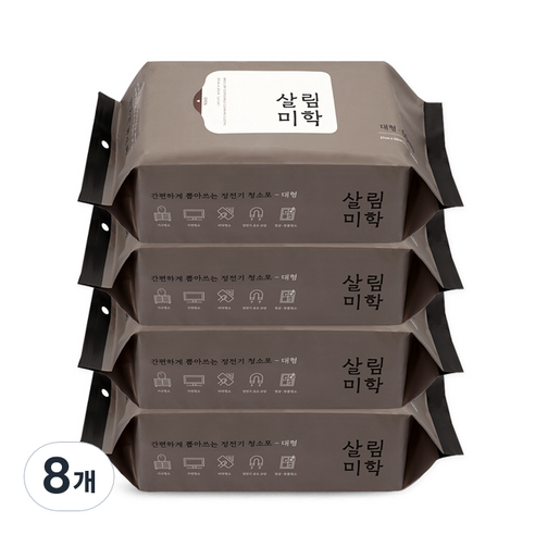 살림미학 대형 정전기 청소포 60매, 8개