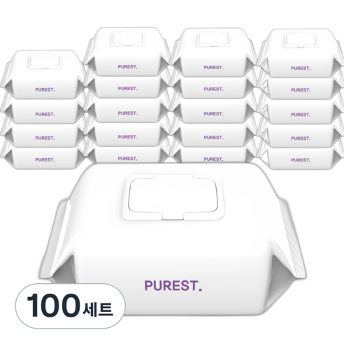 유아용 퓨어스트 시그니처 초순수 저자극 엠보싱 물티슈 캡형, 100세트, 100개입, 50g