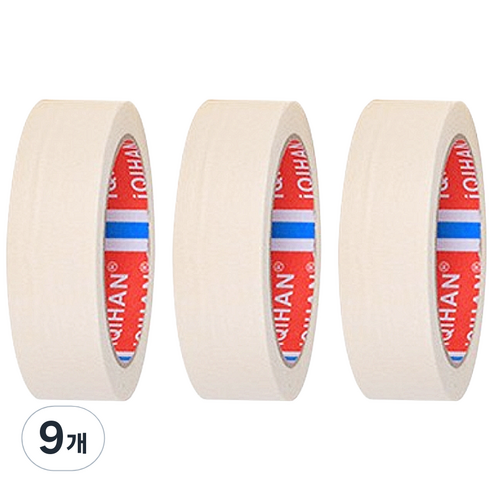 디파워샵 단색 종이 마스킹 테이프 40mm x 20m, 아이보리, 9개