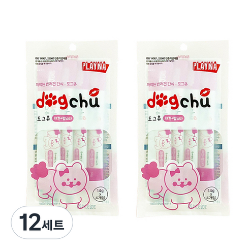 플레이나 도그츄 간식 4p, 치킨 + 랍스타, 12세트