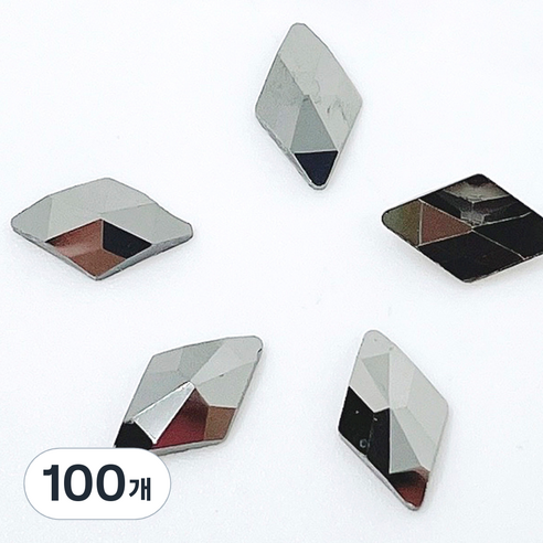 메이브라운 대용량 다이아 네일파츠 6x10mm 50p, 무광블랙, 100개