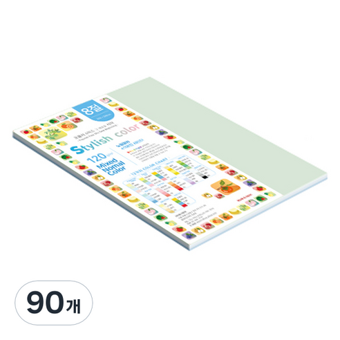 종이문화 스타일리쉬 얇은 혼합색지 120g 06 SN Blue Tone, 90개, 8절