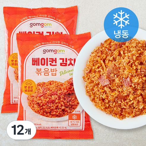 곰곰 베이컨 김치볶음밥 (냉동), 200g, 12개