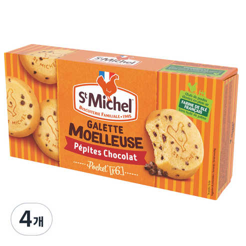 생미쉘 소프트 갈라떼 초코칩 6p, 180g, 4개