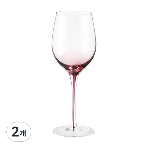 메종오브제 시에르 그라데이션 크리스탈 레드 와인잔 핑크, 420ml, 2개