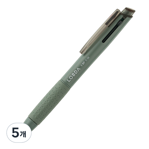 롭다 3색 볼펜 0.38mm, SAGE GREEN, 5개
