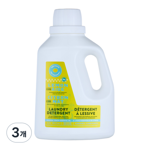 레몬에이드 세탁세제 오리지널 레몬, 1.5L, 3개