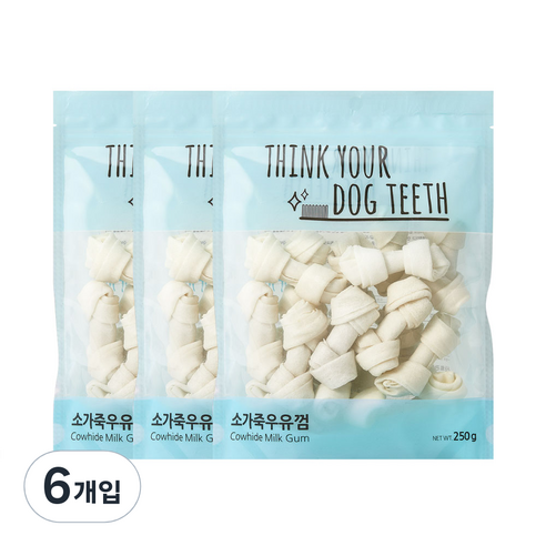 띵크유어도그티 우유 덴탈껌, 소가죽우유껌, 250g, 4개