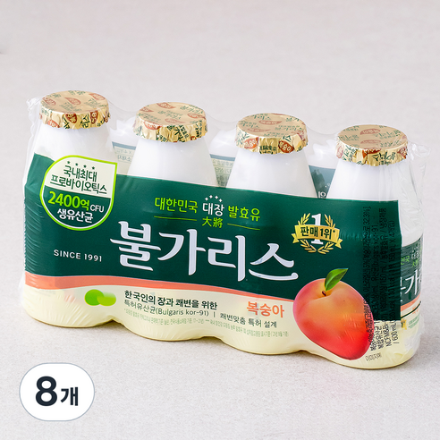 남양유업 불가리스 요구르트 복숭아, 150ml, 8개