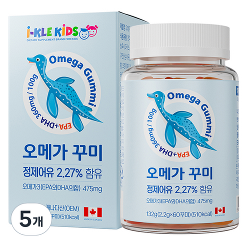 아이클키즈 유아 오메가 꾸미, 60정, 5개