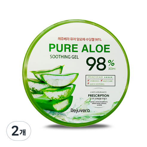 레쥬베라 퓨어 알로에 98% 수딩 젤, 300ml, 2개