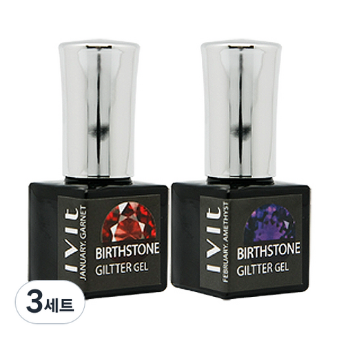 아이빛 탄생석 글리터젤 2p 세트, 글리터젤 1월 가넷 + 2월 자수정, 3세트