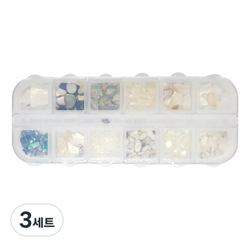 고고블랑 자개 조약돌 네일 글리터12종 세트, 혼합색상, 3세트