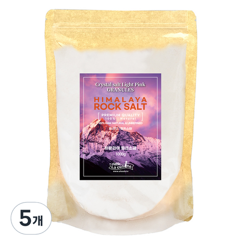 라쿠진 히말라야 핑크소금 fine, 1kg, 5개