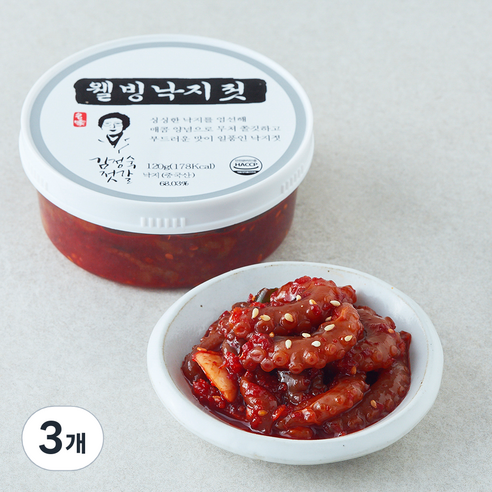 동광 김정숙 젓갈 웰빙낙지젓, 120g, 3개