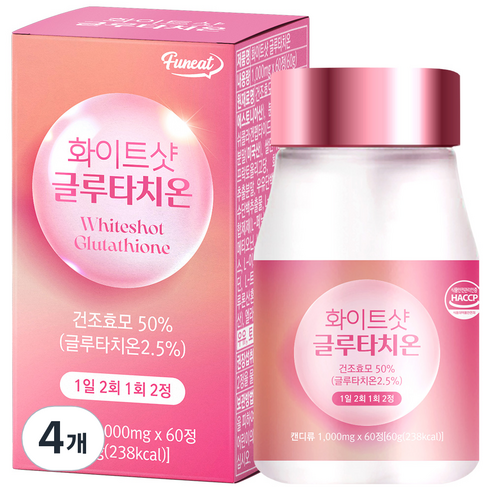 퍼니트 화이트샷 글루타치온 건조효모 60g, 60정, 4개