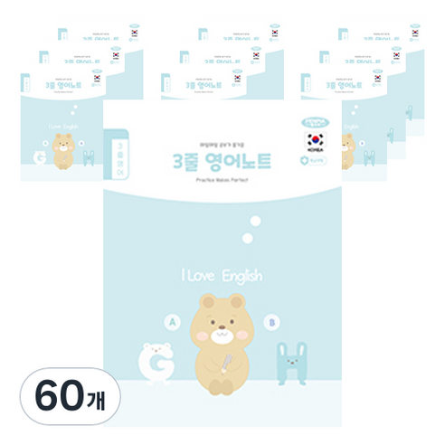 펜피아 1000 초등 3줄영어 제본노트, C블루, 60개