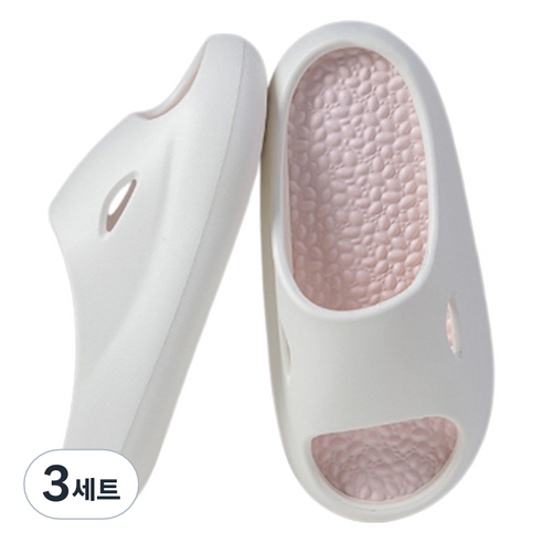 언헤브 투톤 유니크 지압 슬리퍼 240, 02 핑크, 3세트