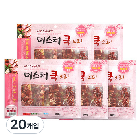 강아지 미스터쿡 큐브 져키, 오리, 300g, 20개