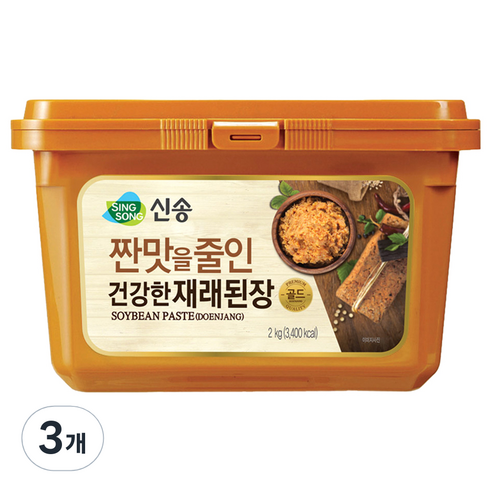 짠맛을 줄인 건강한 재래된장 2kg, 3개