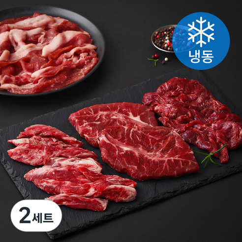 레커컷 호주산 소고기 모듬구이용 안심추리 + 갈비살 + 부채살 + 차돌양지 세트 (냉동), 800g, 2세트