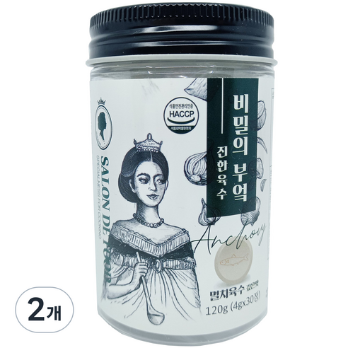 비밀의부엌 조미료 만능육수 한알 진한육수, 120g, 2개